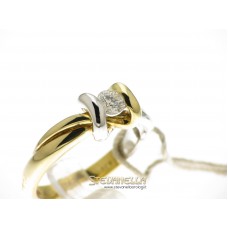 Salvini anello solitario oro giallo e bianco con diamanti ct.0,24 ref. n52477